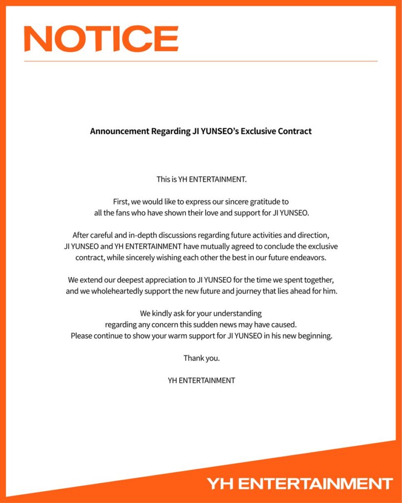 Ji Yunseo Embarks on Independent Path Following Departure from YH Entertainment