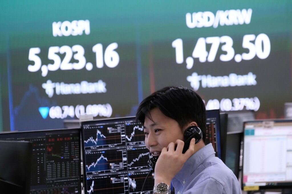 Asia shares mixed following Wall Street’s losses, as oil price edges lower