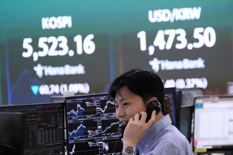 Asia shares mixed following Wall Street’s losses, as oil price edges lower