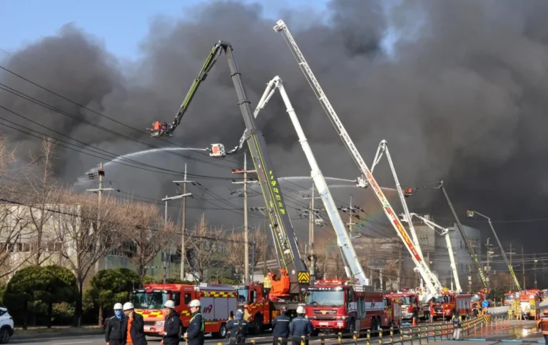 Officials say 14 were killed in fire at South Korean auto parts plant